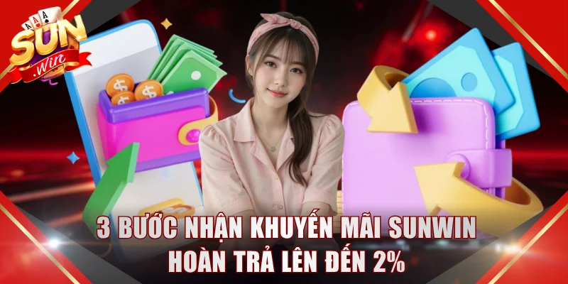 3 bước nhận khuyến mãi SUNWIN hoàn trả lên đến 2%