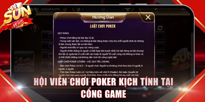 Hội viên chơi Poker kịch tính tại cổng game