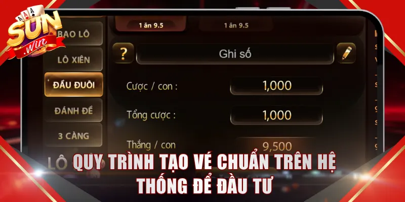 Quy trình tạo vé chuẩn trên hệ thống để đầu tư